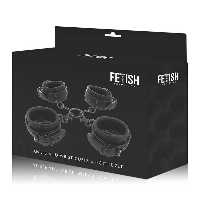 FETISH SUBMISSIVE - JUEGO DE ESPOSAS PARA MANOS Y TOBILLOS CON FORRO DE NOPRENE