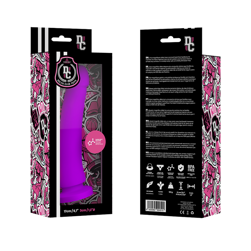 DELTA CLUB - DILDO SILICONA MEDICAL LILAC TOYS 17 CM -O- 3 CM