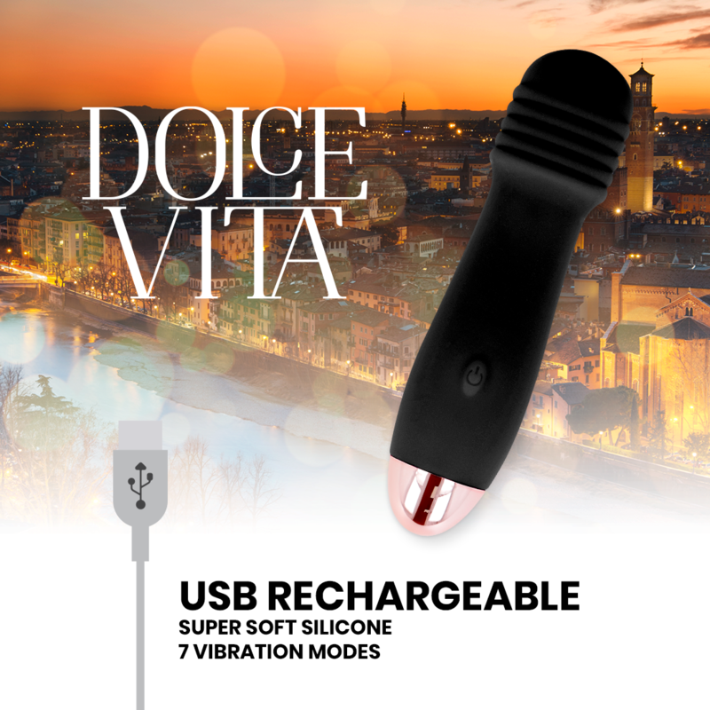 VIBRADOR RECARGABLE TRES NEGRO 7 VELOCIDADES
