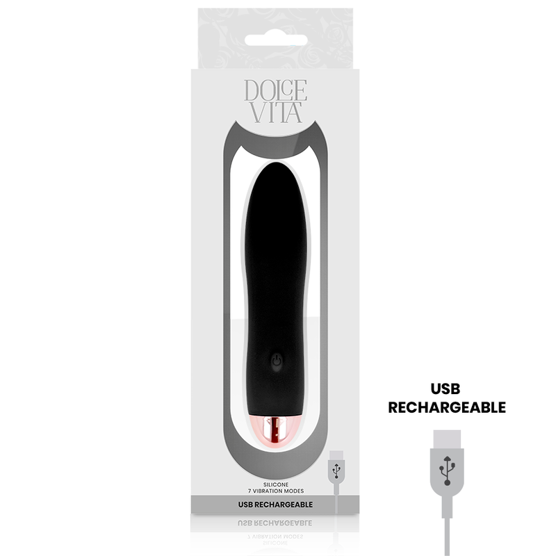 VIBRADOR RECARREGÁVEL QUATRO PRETO 7 VELOCIDADES