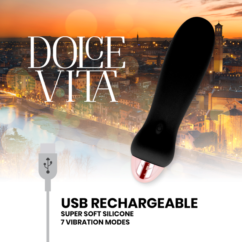 VIBRADOR RECARREGÁVEL CINCO PRETO 7 VELOCIDADES
