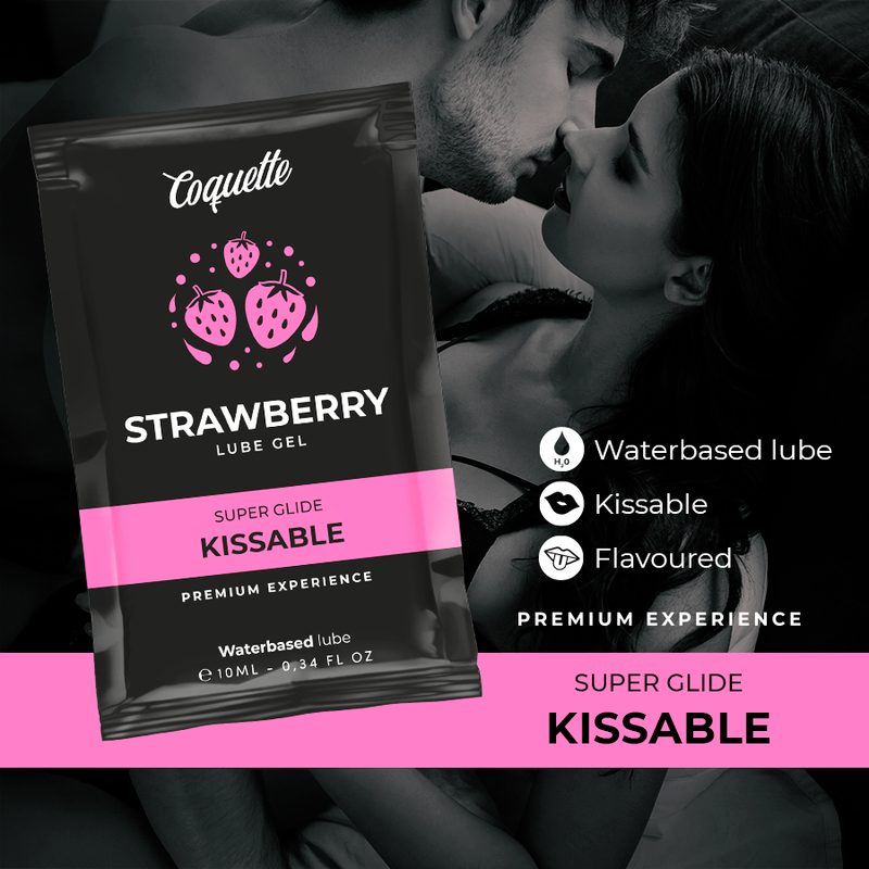 COQUETTE CHIC DESIRE - LUBRICANTE A BASE DE AGUA FRESA BESABLE 10 ML