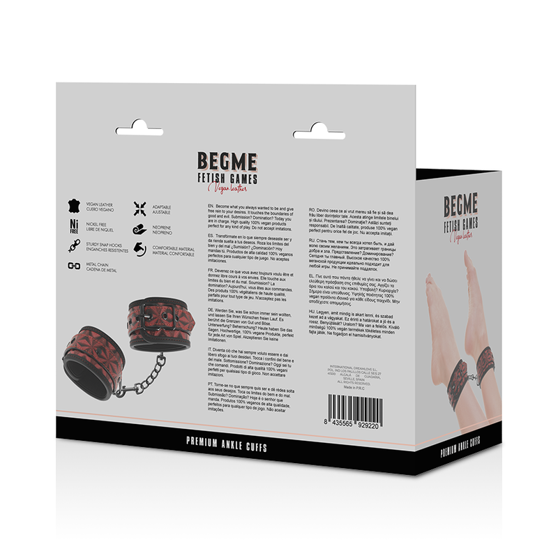 BEGME - PUÑOS PARA TOBILLOS PREMIUM RED EDITION CON FORRO DE NEOPRENO
