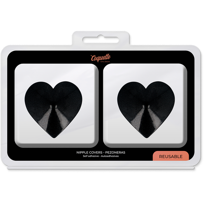COQUETTE CHIC DESIRE - CUBREPUNTAS CORAZONES NEGROS
