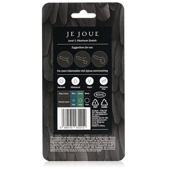 JE JOUE - ANILLO PARA EL PENE DE SILICONA DE MÁXIMA ESTIRAMIENTO - NEGRO