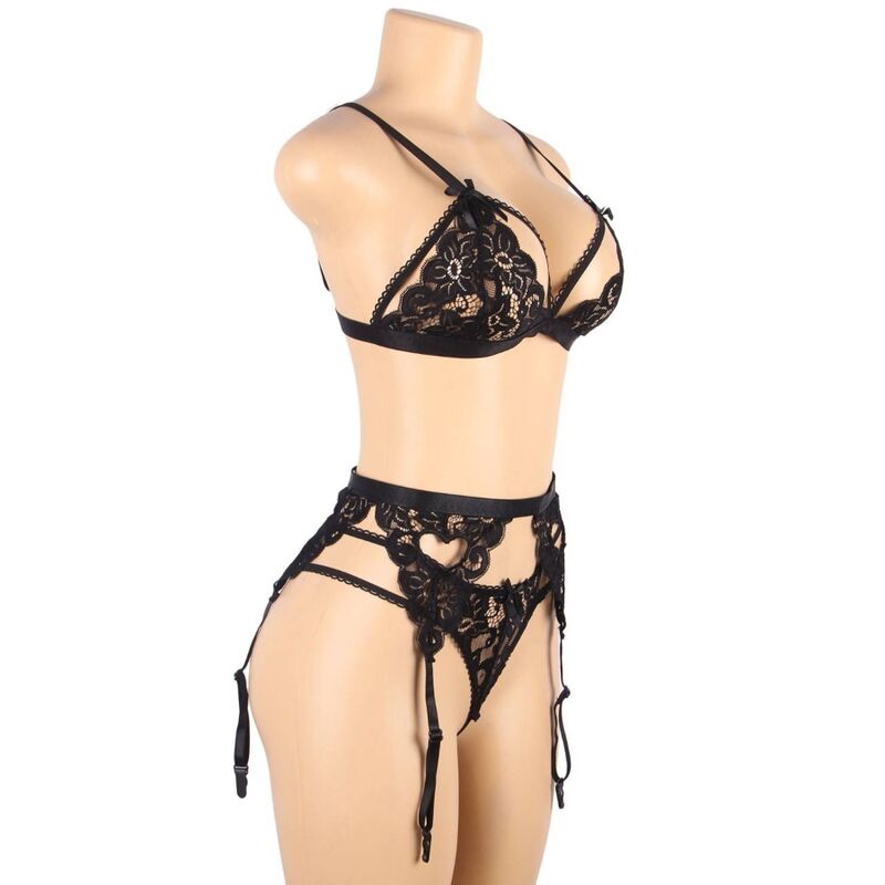 SUBBLIME - CONJUNTO TRES PIEZAS SUJETADOR + LIGUERO + BRAGUITA S/M