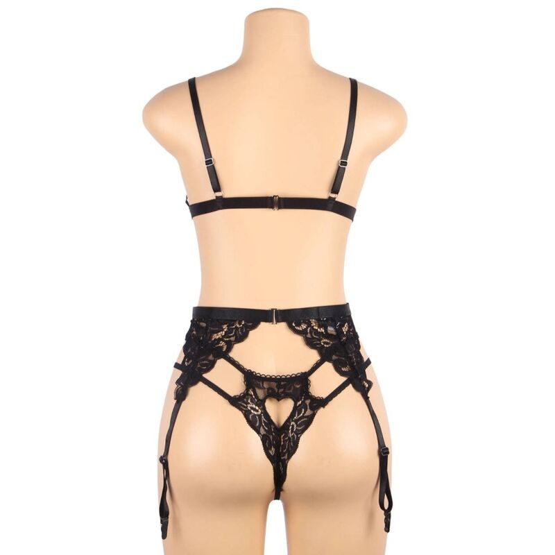 SUBBLIME - CONJUNTO TRES PIEZAS SUJETADOR + LIGUERO + BRAGUITA S/M