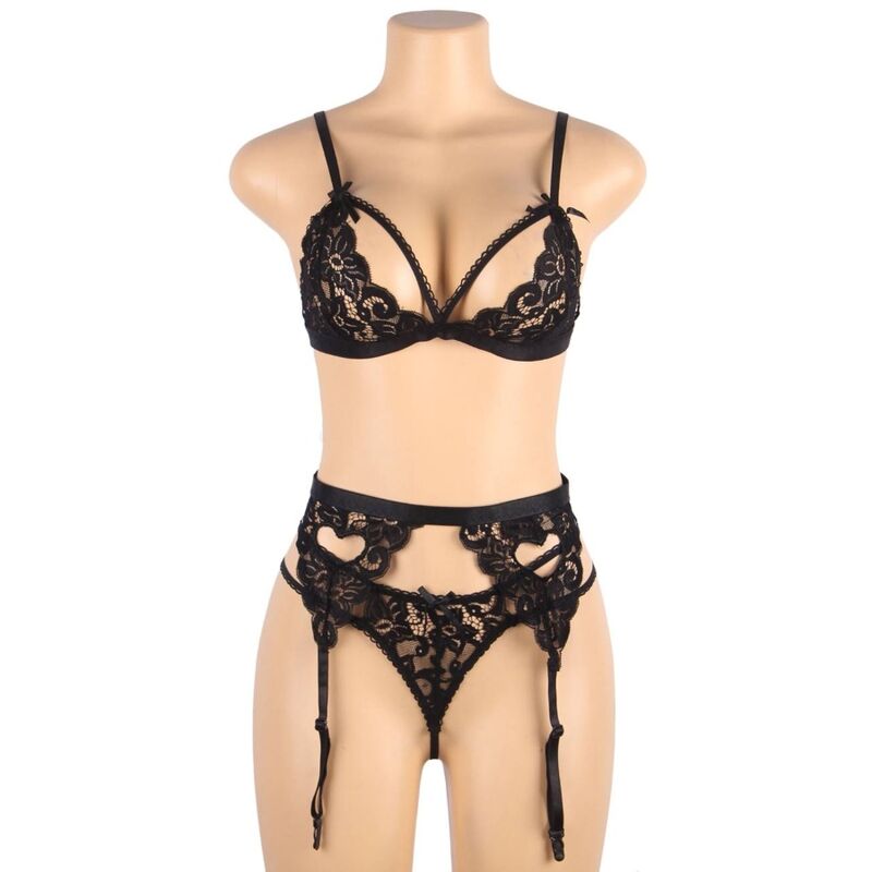 SUBBLIME - CONJUNTO TRES PIEZAS SUJETADOR + LIGUERO + BRAGUITA S/M
