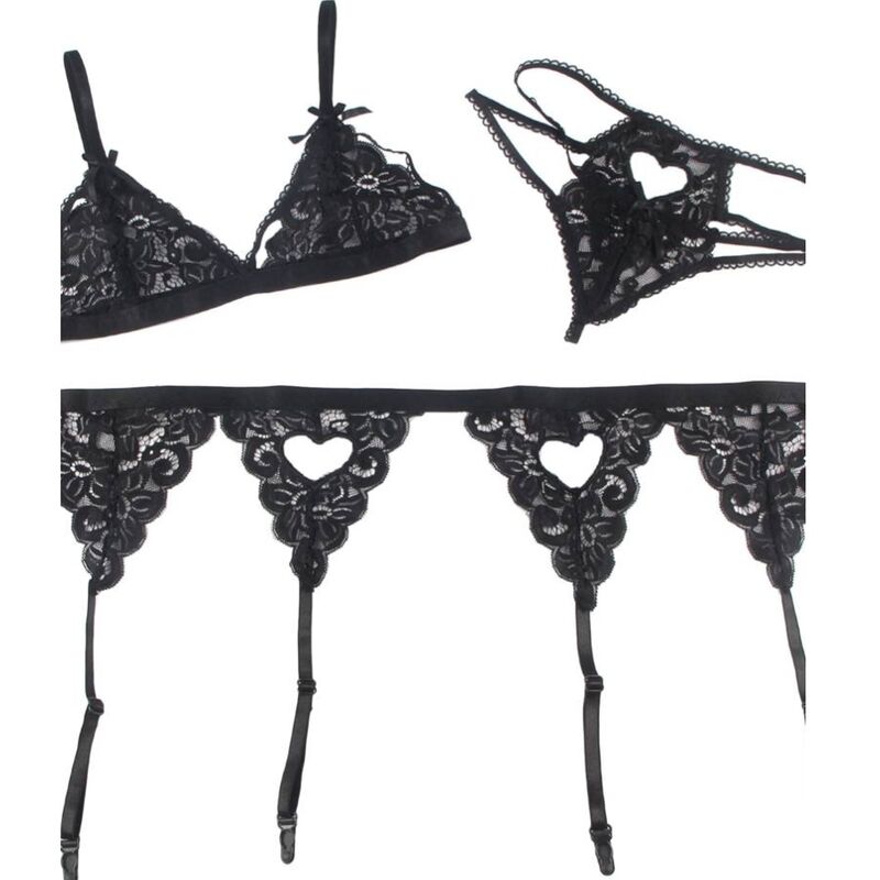 SUBBLIME - CONJUNTO TRES PIEZAS SUJETADOR + LIGUERO + BRAGUITA S/M