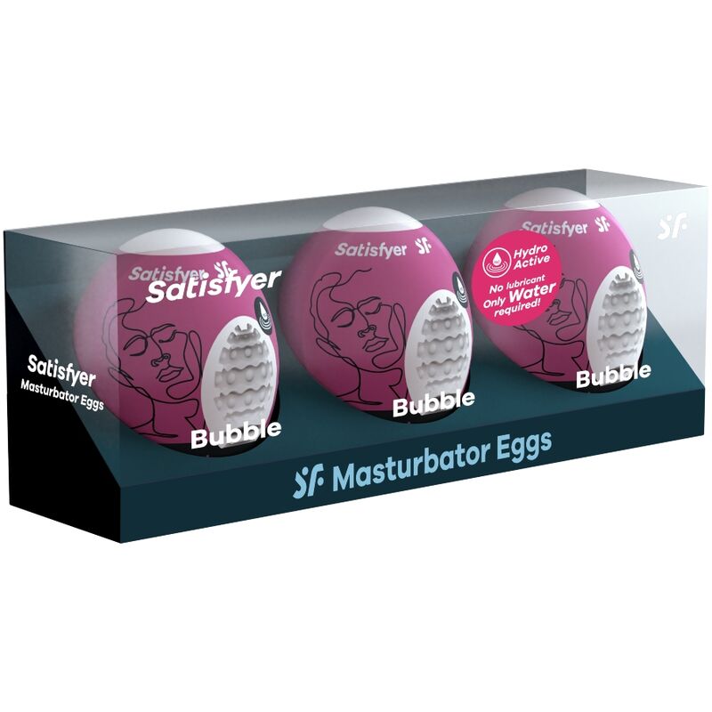 SATISFYER - 3 HUEVOS MASTURBADORES BURBUJAS