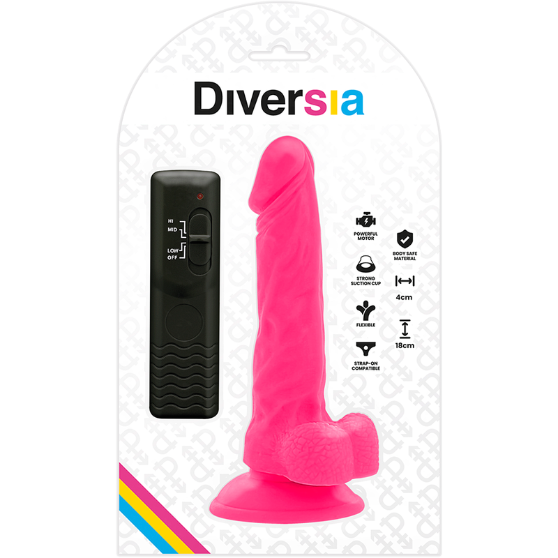 DIVERSIA - DIVERSIA VIBRADOR FLEXIBLE ROSA 18 CM -O- 4 CM