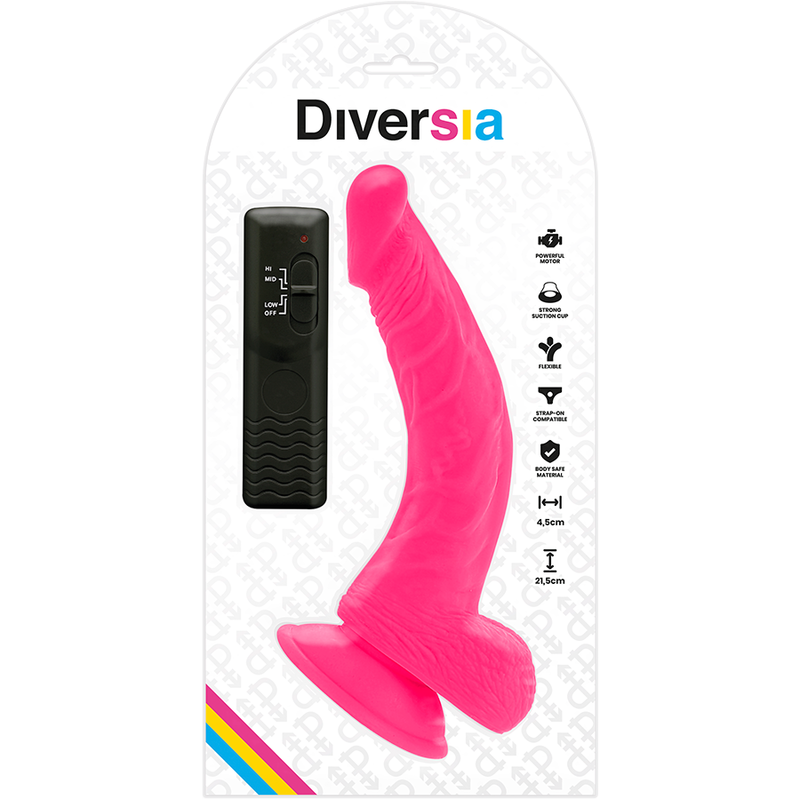 DIVERSIA - DIVERSIA VIBRADOR FLEXIBLE ROSA 21,5 CM -O- 4,5 CM