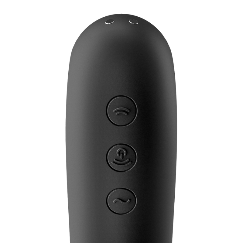 SATISFYER - VIBRADOR DUAL KISS AIR PULSE NEGRO