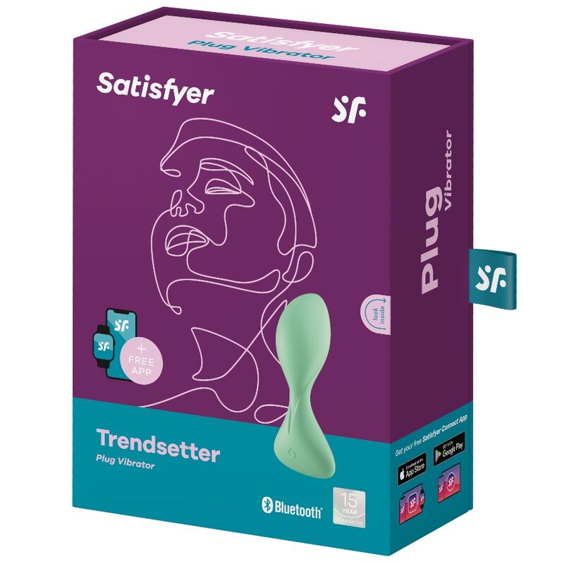 SATISFYER - PLUG VIBRADOR TRENDSETTER APP NEGRO