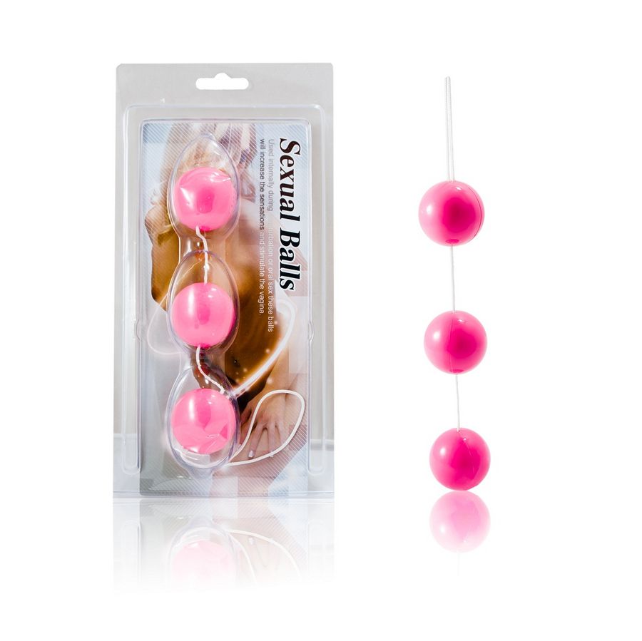 DANCE - CORREA ANAL CON BOLAS ABS ROSA