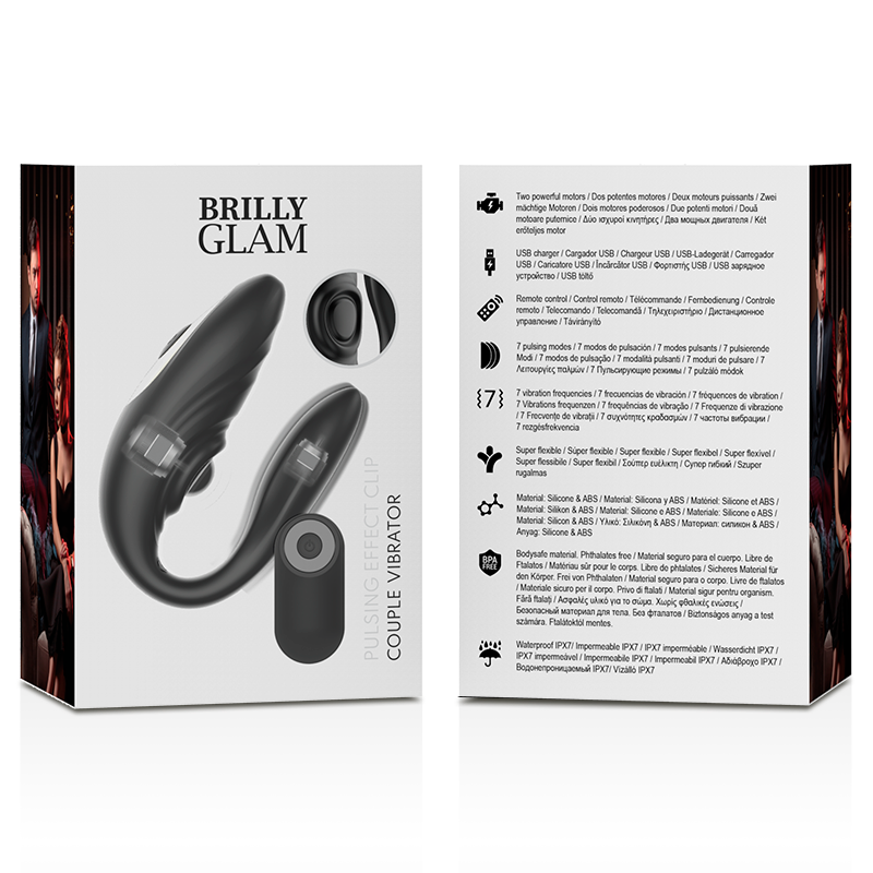BRILLY GLAM - CULO DE PAREJA CON CONTROL REMOTO QUE PULSA Y VIBRA
