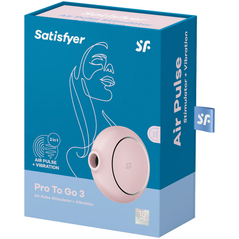 SATISFYER - PRO TO GO 3 ESTIMULADOR Y VIBRADOR DE DOBLE PULSACIÓN DE AIRE NEGRO