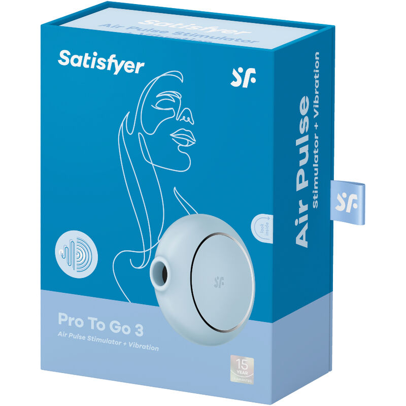 SATISFYER - PRO TO GO 3 ESTIMULADOR Y VIBRADOR DE DOBLE PULSACIÓN DE AIRE NEGRO