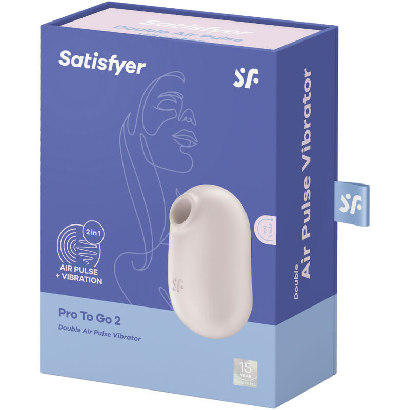 SATISFYER - PRO TO GO 2 ESTIMULADOR Y VIBRADOR DE DOBLE PULSACIÓN DE AIRE VIOLETA