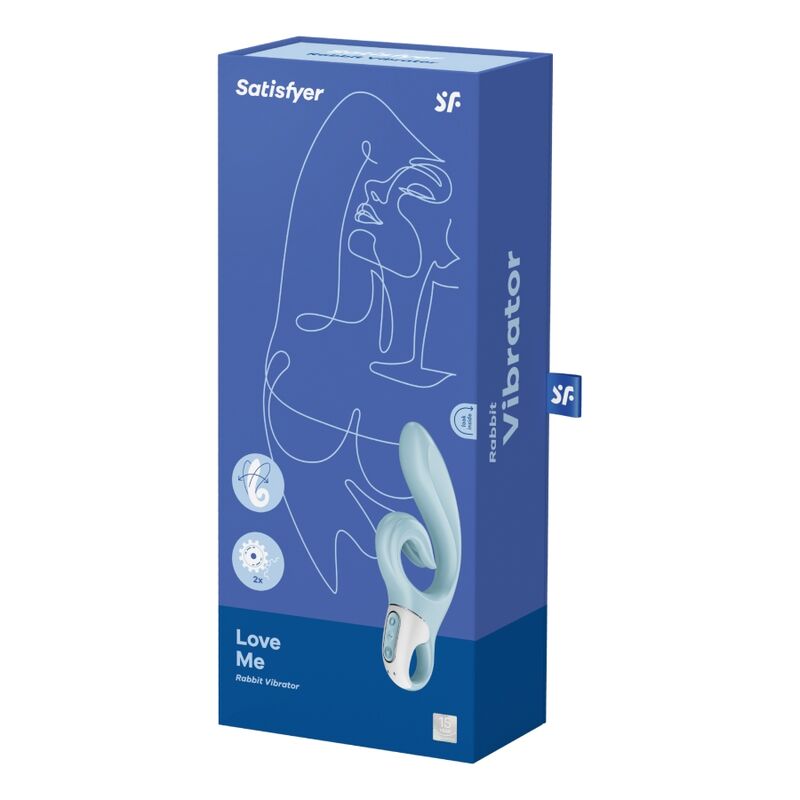 SATISFYER - LOVE ME CONEJO VIBRADOR AZUL