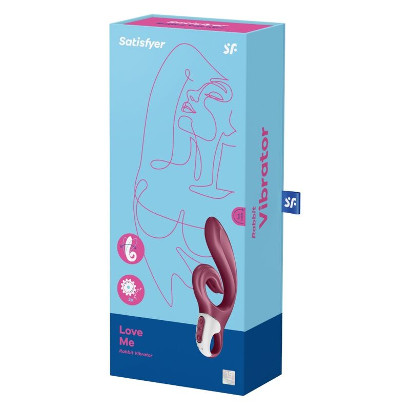 SATISFYER - LOVE ME CONEJO VIBRADOR AZUL