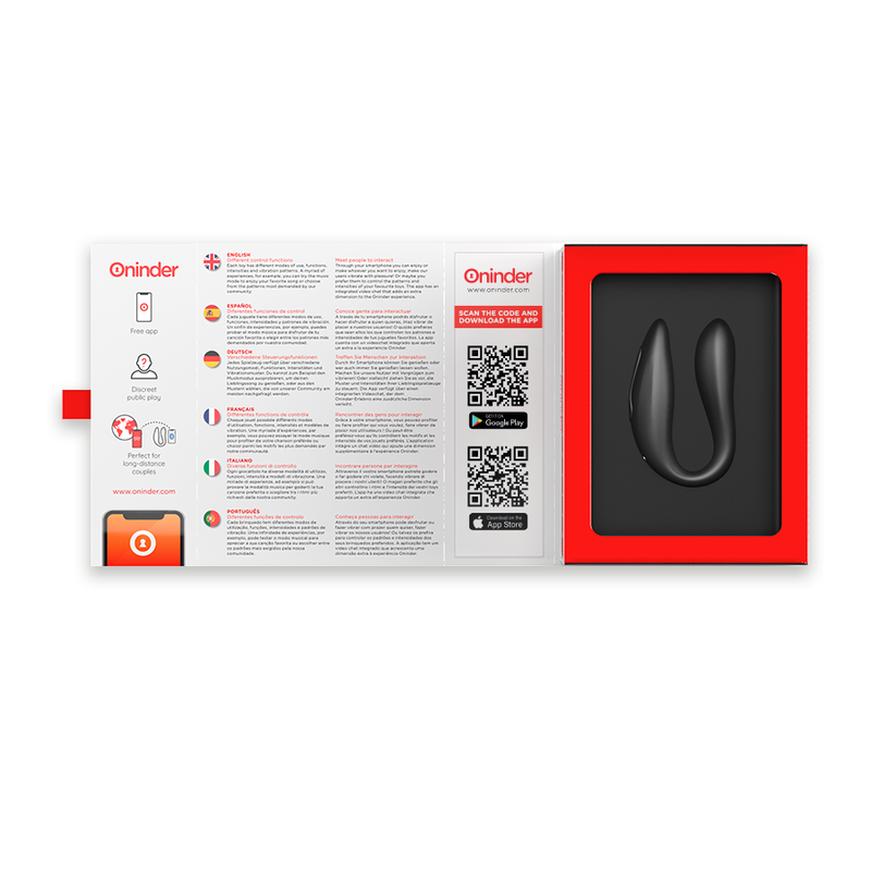 ONINDER - ESTIMULADOR PUNTO G Y CLÍTORIS LISBOA NEGRO - APLICACIÓN GRATUITA