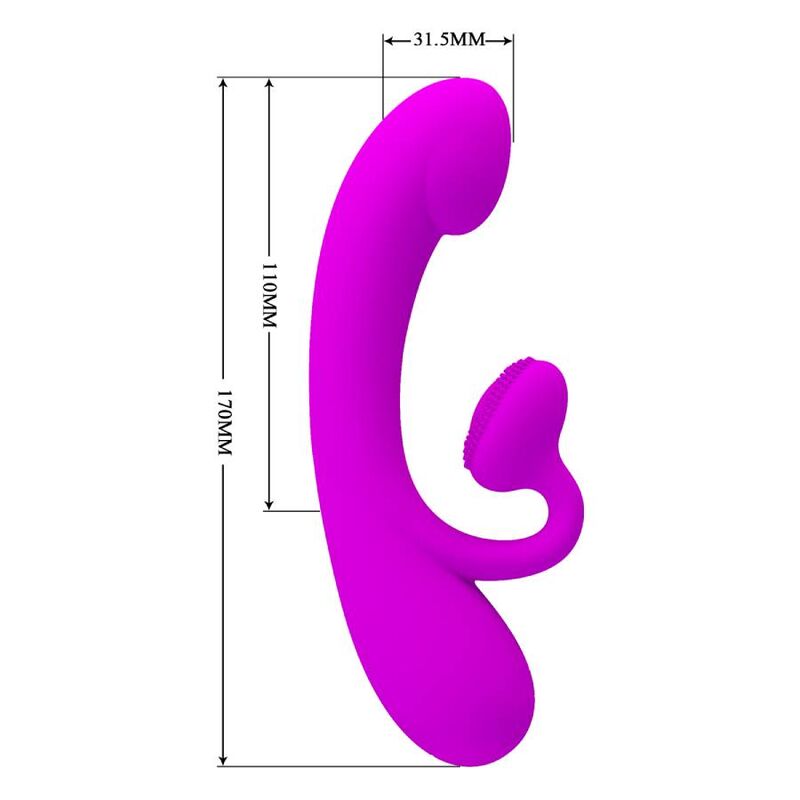 PRETTY LOVE - VIBRADOR SINCERE Y SENSOR DE CLÍTORIS DE SILICONA MORADA