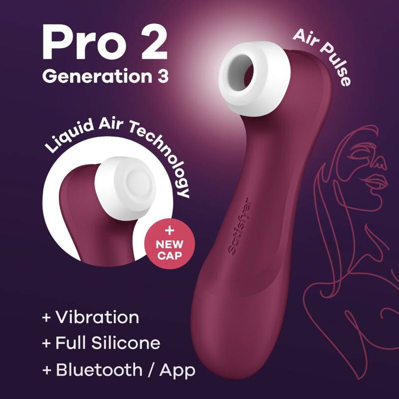 SATISFYER - PRO 2 GEN 3 VINO TINTO BLUETOOTH Y APLICACIÓN