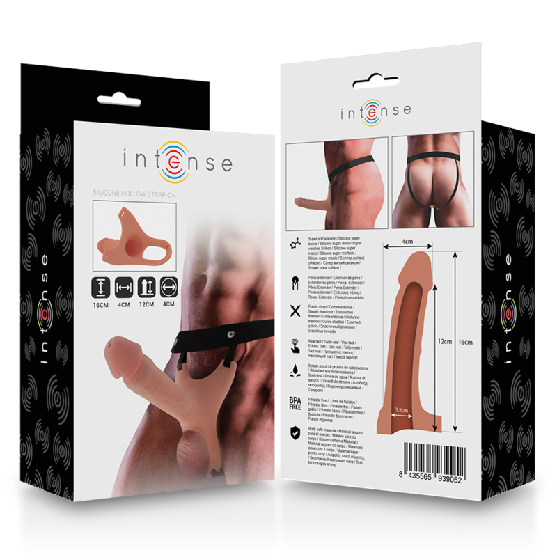 INTENSE - ARNÉS HUECO CON DILDO DE SILICONA 16 X 3,5 CM