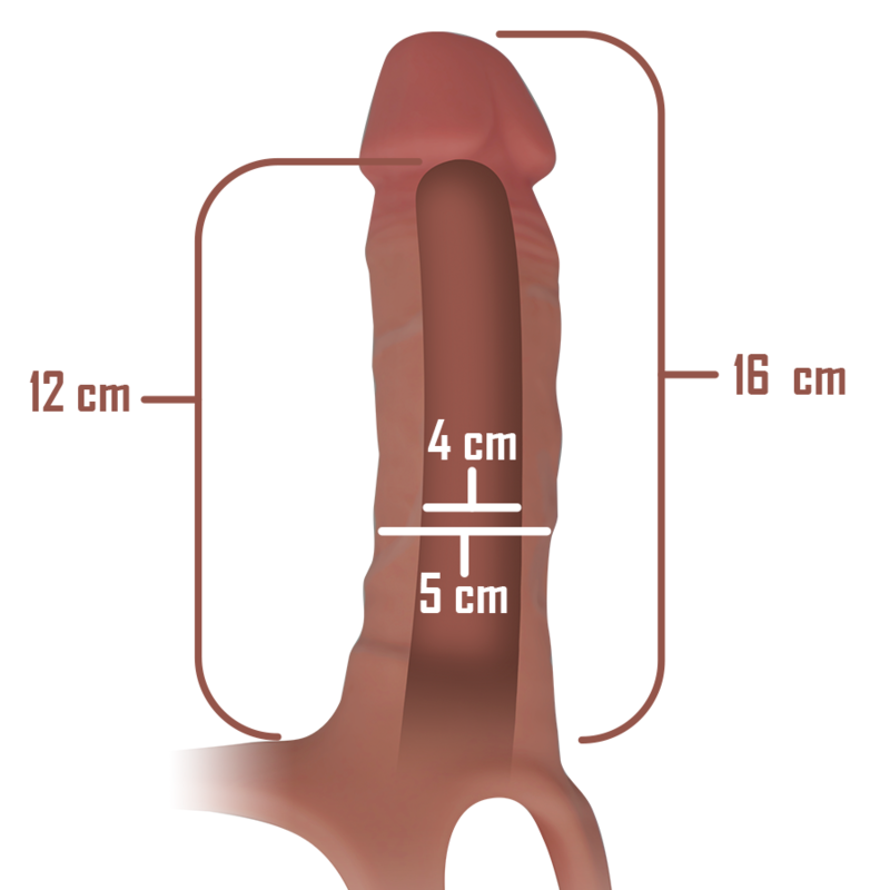 INTENSE - ARNÉS HUECO CON DILDO DE SILICONA 16 X 3,5 CM