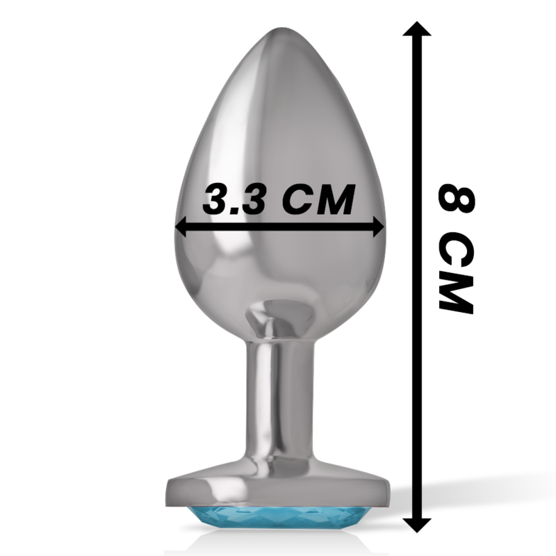 INTENSE - PLUG ANAL DE METAL ALUMINIO CON CRISTAL AZUL TALLA M