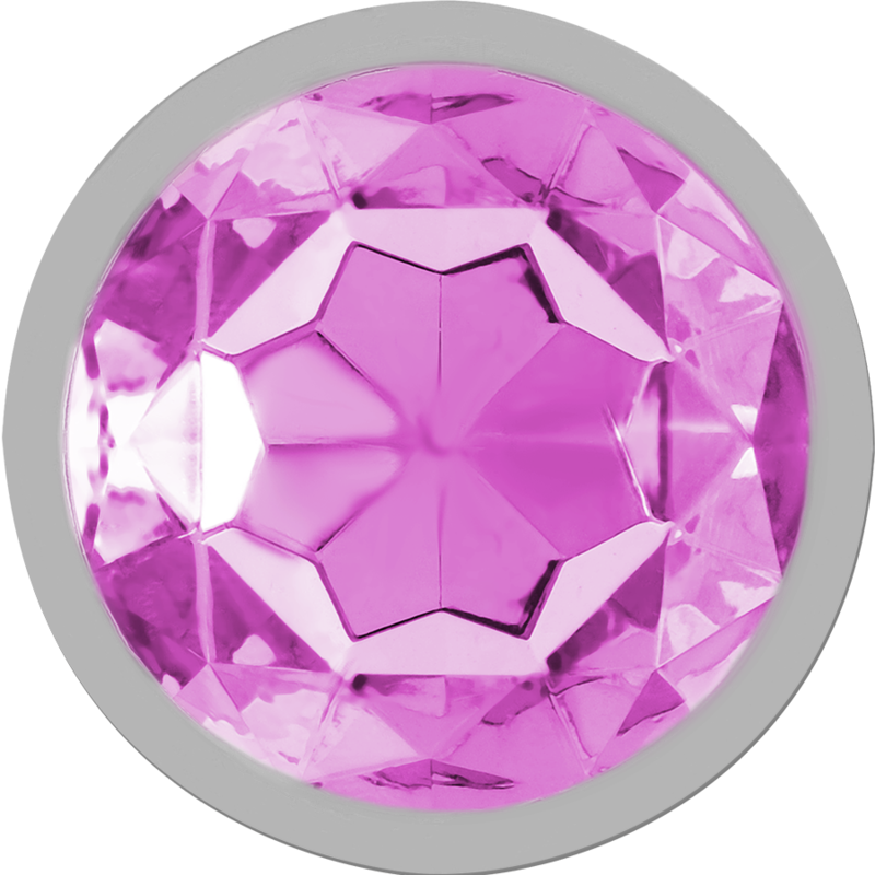 INTENSE - PINK CRYSTAL ALUMINUM METAL BUTT PLUG SIZE S