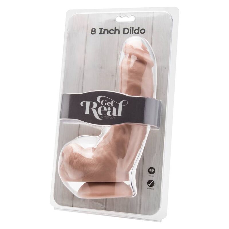 GET REAL - DILDO DE 20,5 CM CON BOLAS DE CUERO