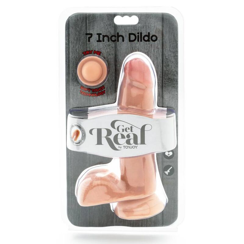 GET REAL - DILDO DE PIEL DE BOLA DE DOBLE DENSIDAD DE 12 CM
