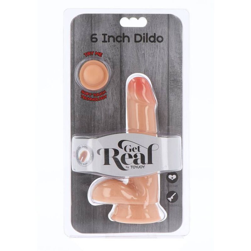 GET REAL - DILDO DE PIEL DE BOLA DE DOBLE DENSIDAD DE 17 CM