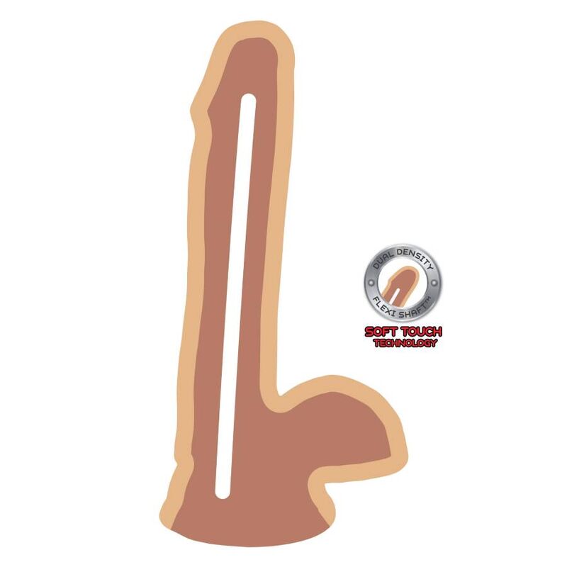 GET REAL - DILDO DE PIEL DE BOLA DE DOBLE DENSIDAD DE 17 CM