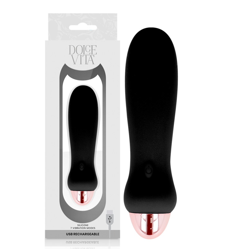 VIBRADOR RECARREGÁVEL CINCO PRETO 7 VELOCIDADES