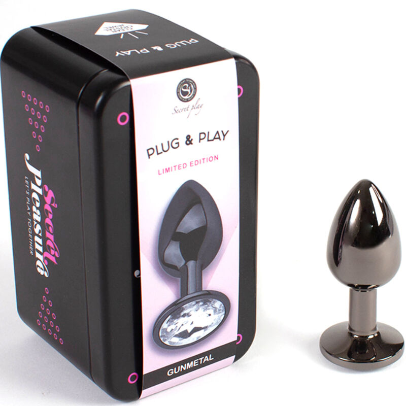 SECRETPLAY - PLUG ANAL GUNMETAL TAMAÑO PEQUEÑO 7 CM