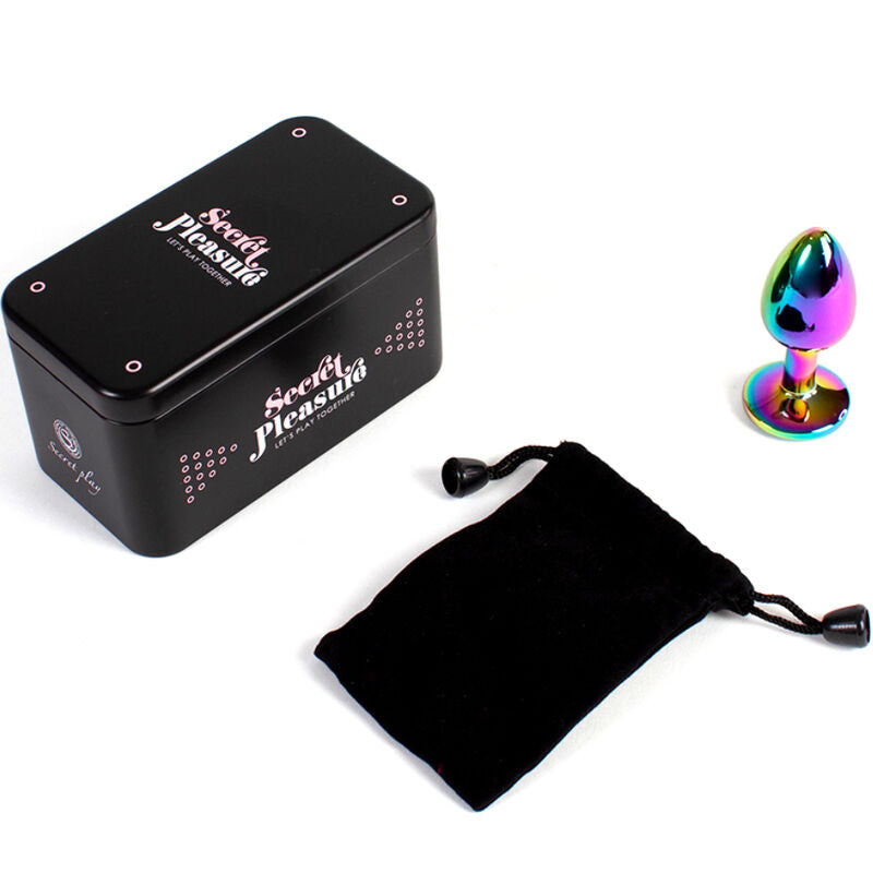 SECRETPLAY - PLUG ANAL DE METAL ARCOIRIS TAMAÑO PEQUEÑO 7 CM