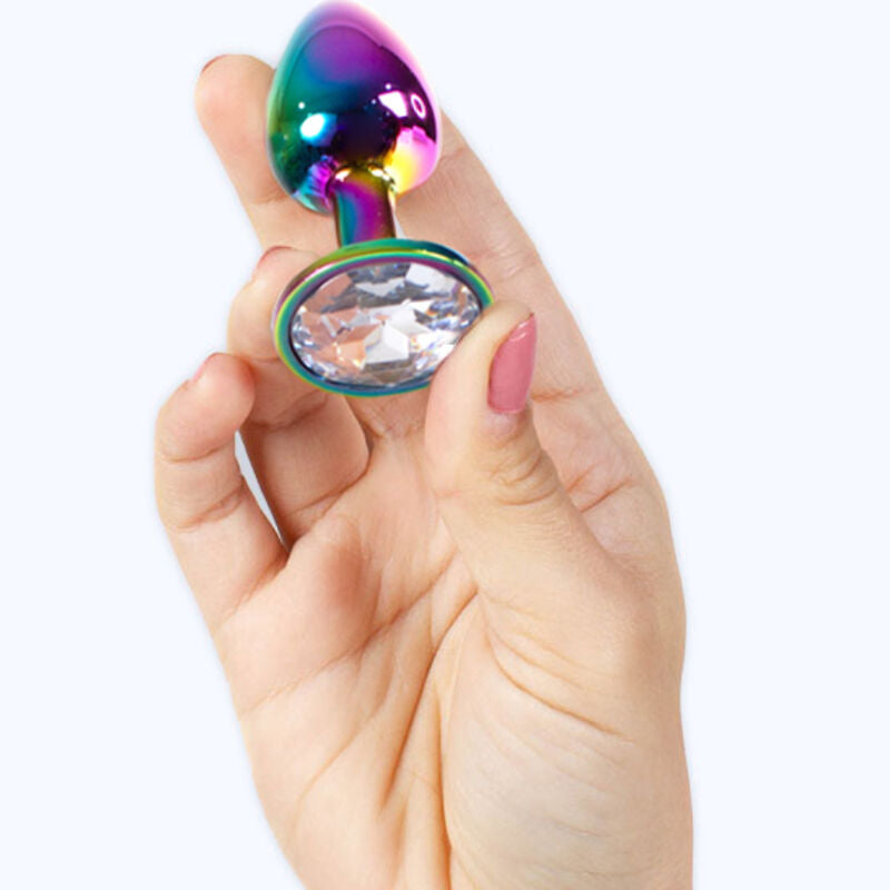 SECRETPLAY - PLUG ANAL DE METAL ARCOIRIS TAMAÑO PEQUEÑO 7 CM