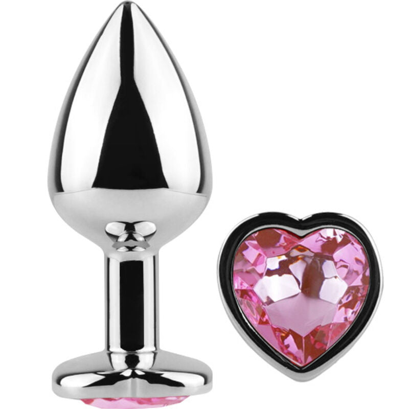 SECRETPLAY - PLUG ANAL DE METAL PEQUEÑO CORAZÓN FUCSIA TAMAÑO 7 CM