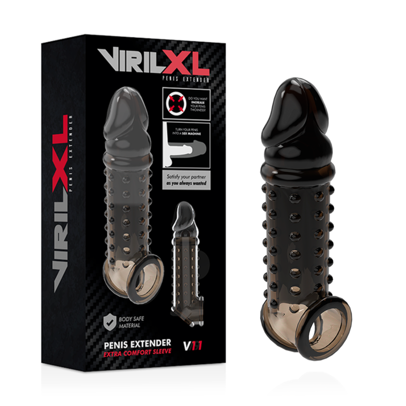 VIRILXL - V11 EXTENSIÓN PARA PENE Y FUNDA NEGRA