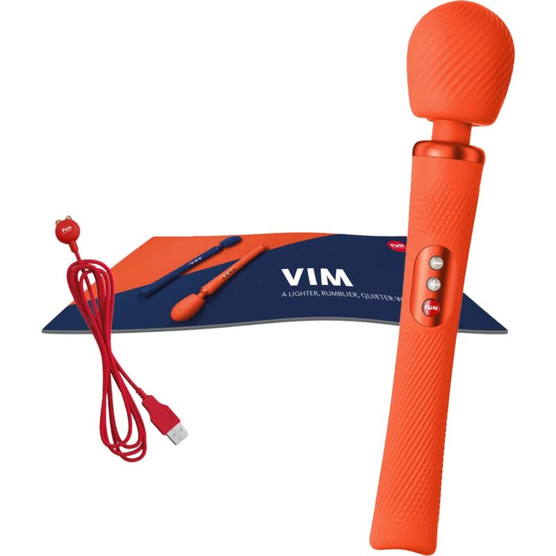 FUN FACTORY - VIM - VARITA VIBRADORA DE SILICONA RECARGABLE CON PESO RUMBLE AZUL MEDIANOCHE
