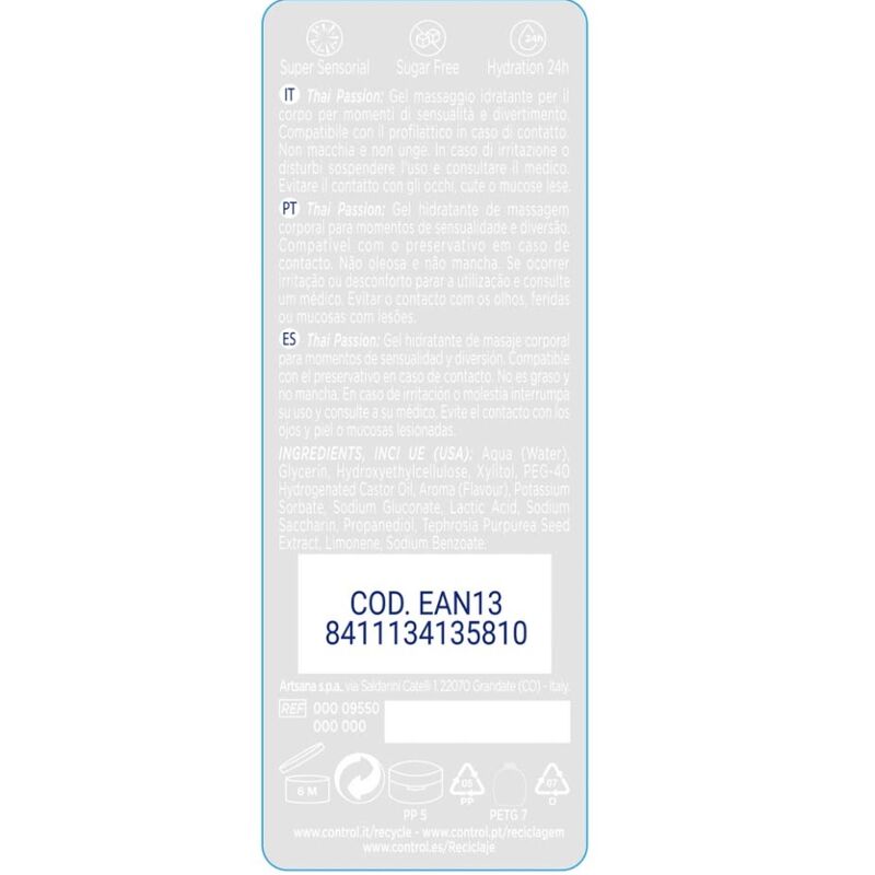 CONTROL - MASAJE 2 EN 1 &amp; PLACER PASIVO TAILANDÉS 200 ML
