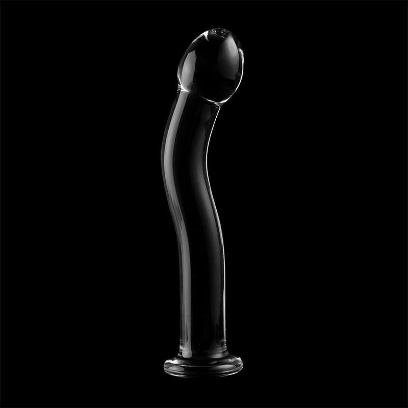 SERIE NEBULA BY IBIZA - MODELO 18 DILDO DE VIDRIO BOROSILICATO TRANSPARENTE 18,5 CM -O- 3,5 CM