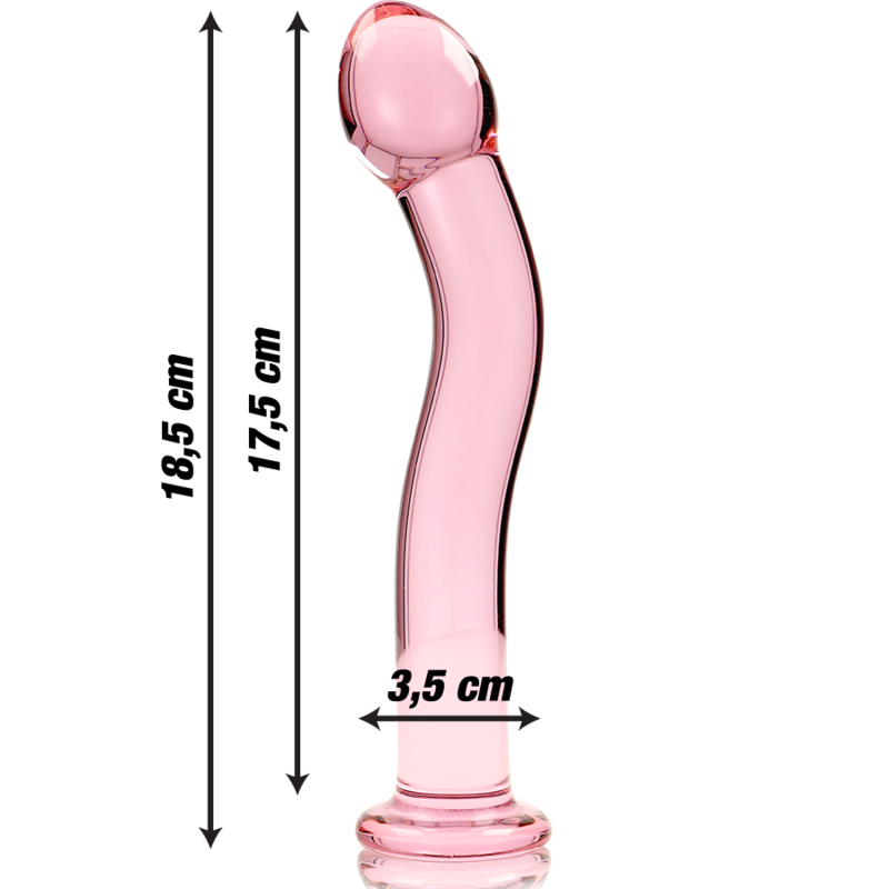 SERIE NEBULA BY IBIZA - MODELO 18 DILDO DE VIDRIO BOROSILICATO TRANSPARENTE 18,5 CM -O- 3,5 CM