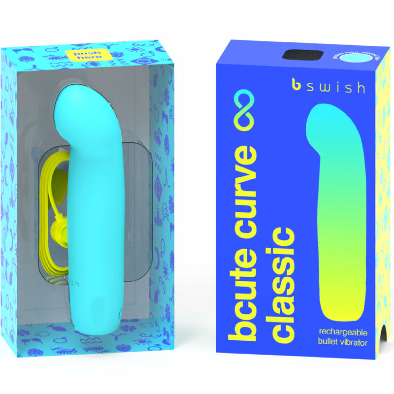 B SWISH - VIBRADOR DE SILICONA AZUL RECARGABLE BCUTE CURVE INFINITE CLASSIC