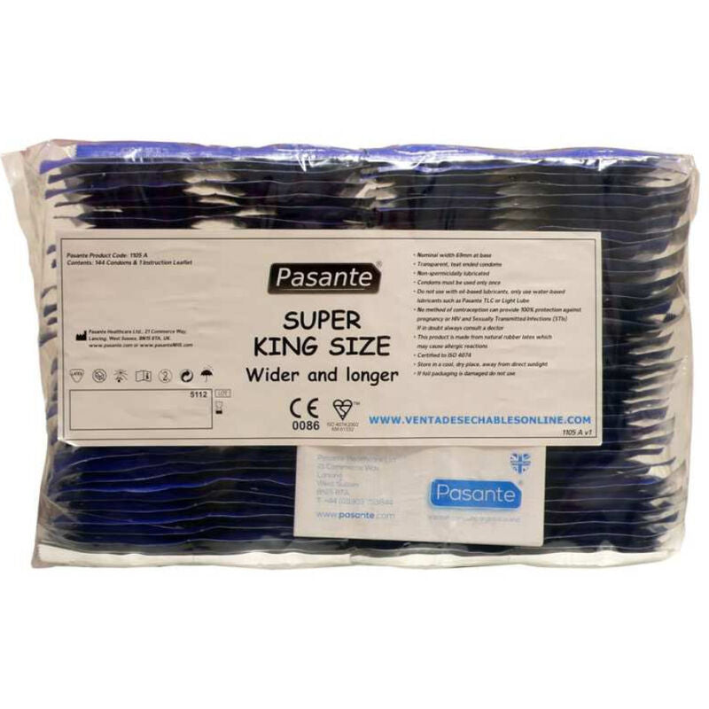 PASANTE - BOLSA DE CONDONES SUPER KING SIZE 144 UNIDADES