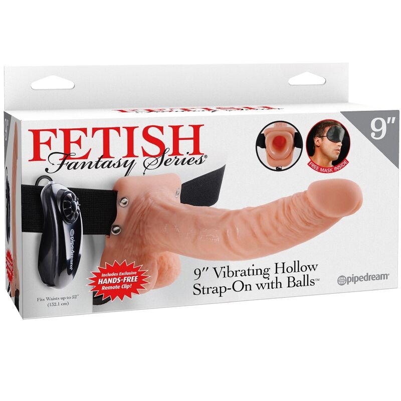 SERIE FETISH FANTASY - ARNÉS AJUSTABLE CON CONTROL REMOTO PENE REALISTA CON TESTICULOS 23 CM