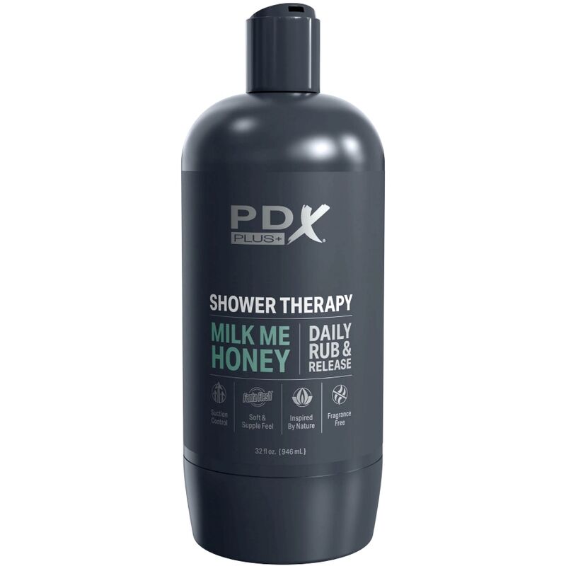 PDX PLUS - MASTURBADOR STROKER DISEÑO DISCRETO BOTELLA DE CHAMPÚ MILK ME HONEY